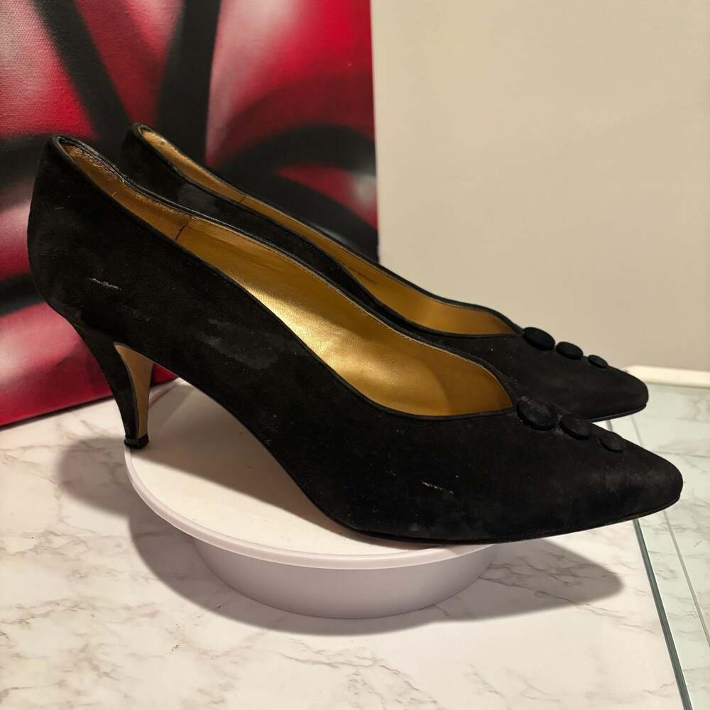 Morgan Taylor Women's Pumps Black Suede Size 8.5 - Picture 2 of 12